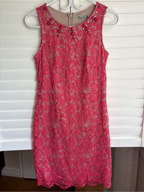 Pink Lace Shift Dress, size 4
